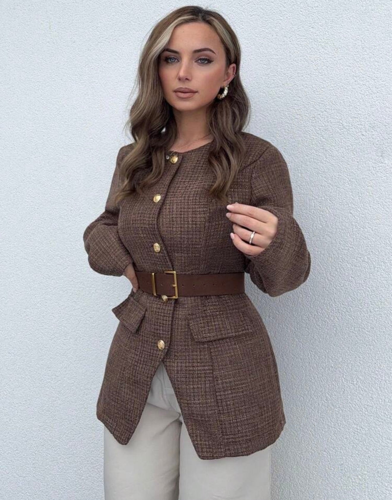 Winter elegant round neck