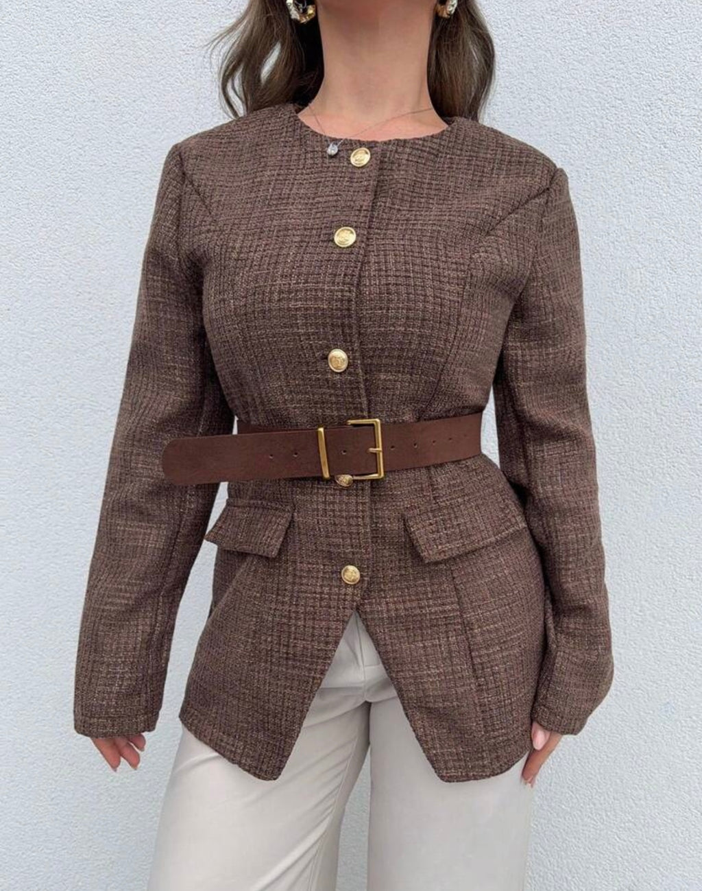 Winter elegant round neck