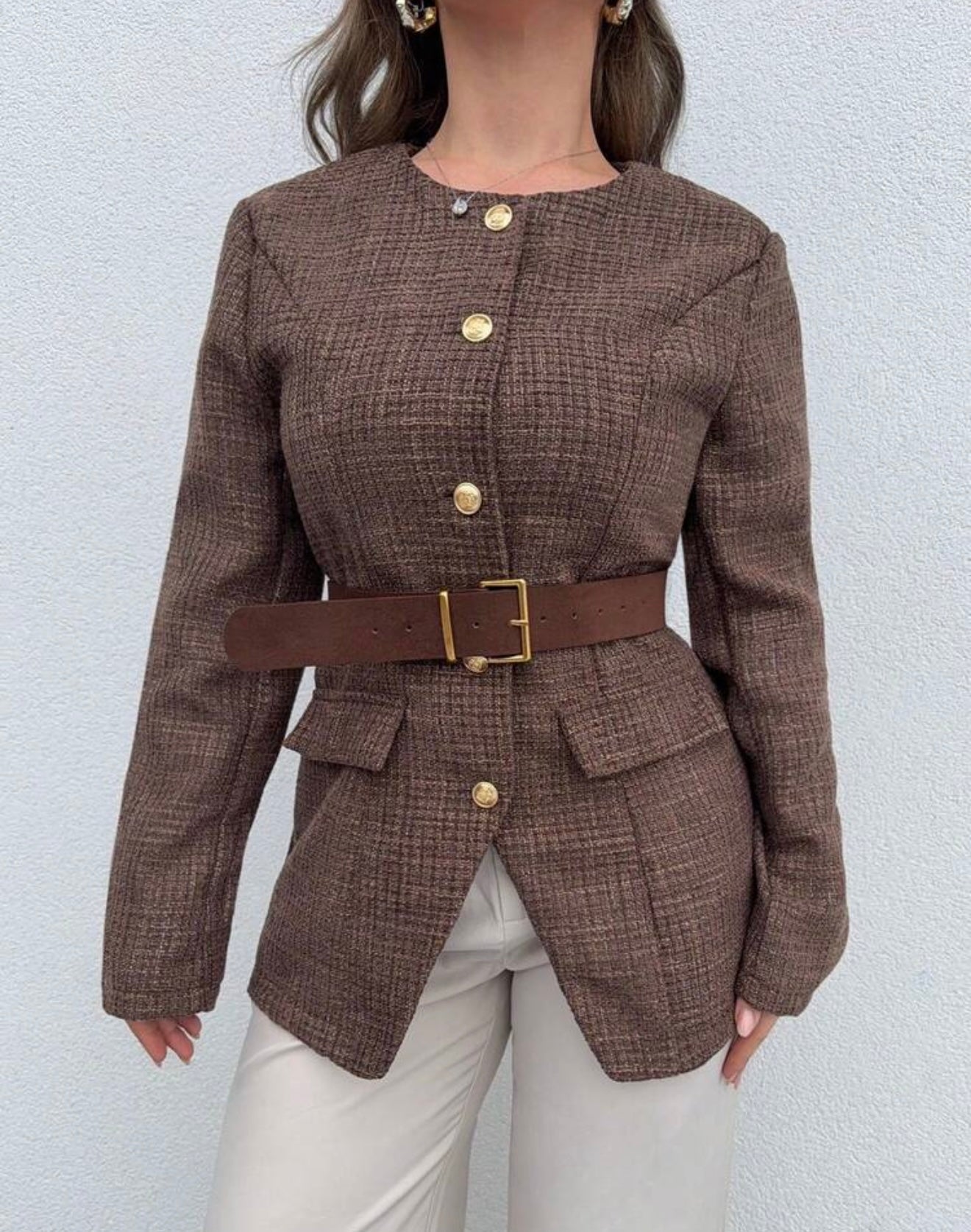 Winter elegant round neck