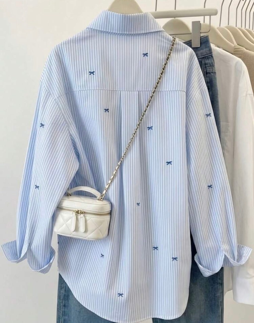 Women's Striped Color Block Button Front
Shirt, Casual Wear Spring